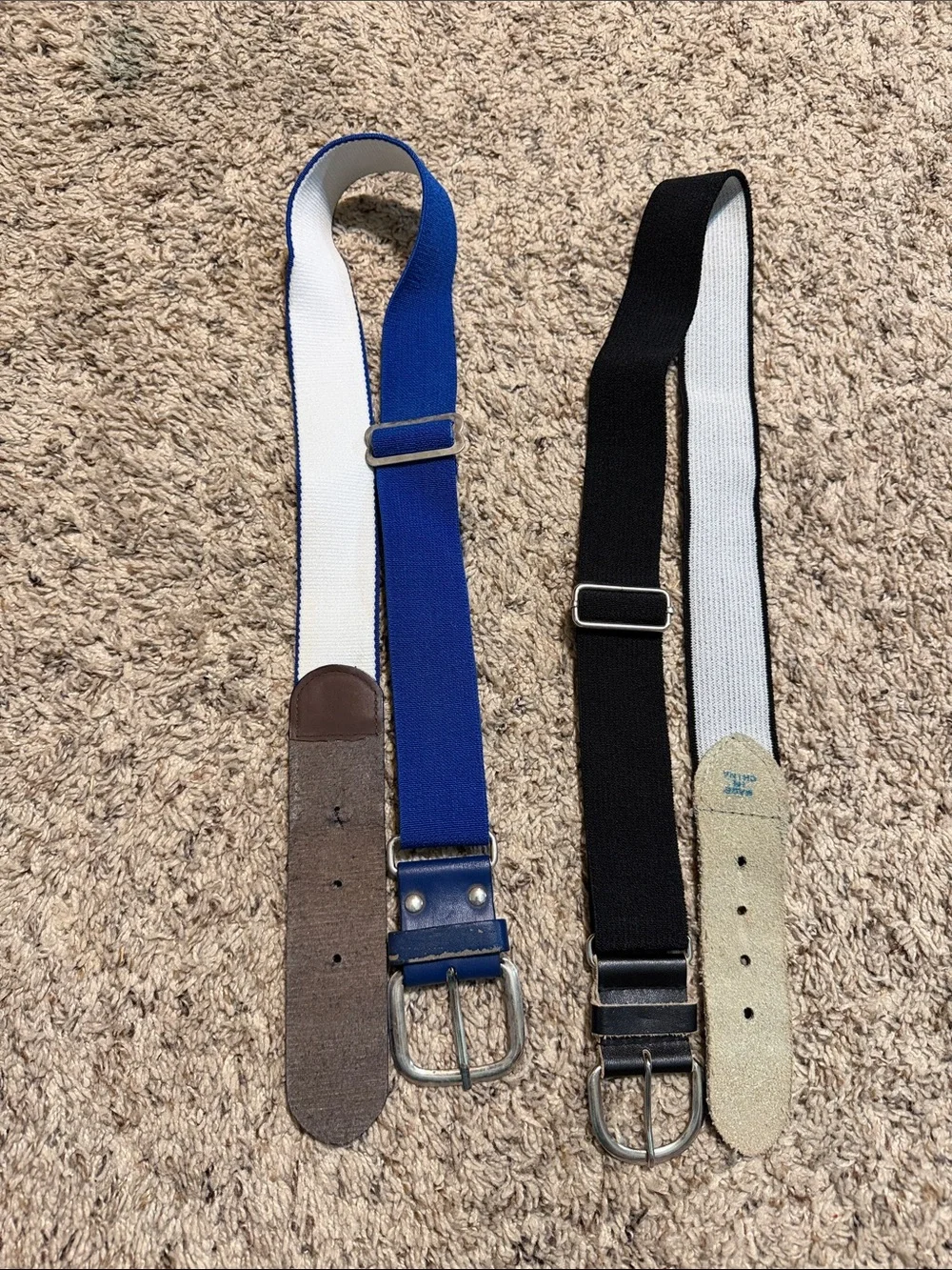 Blue and Black Men's Stretch Web Belts - Versatile Everyday Style